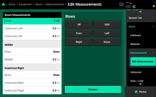 Boom Edit Measurements