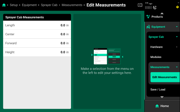 Sprayer Cab Edit Measurements