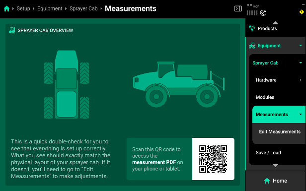 Sprayer Cab Measurements