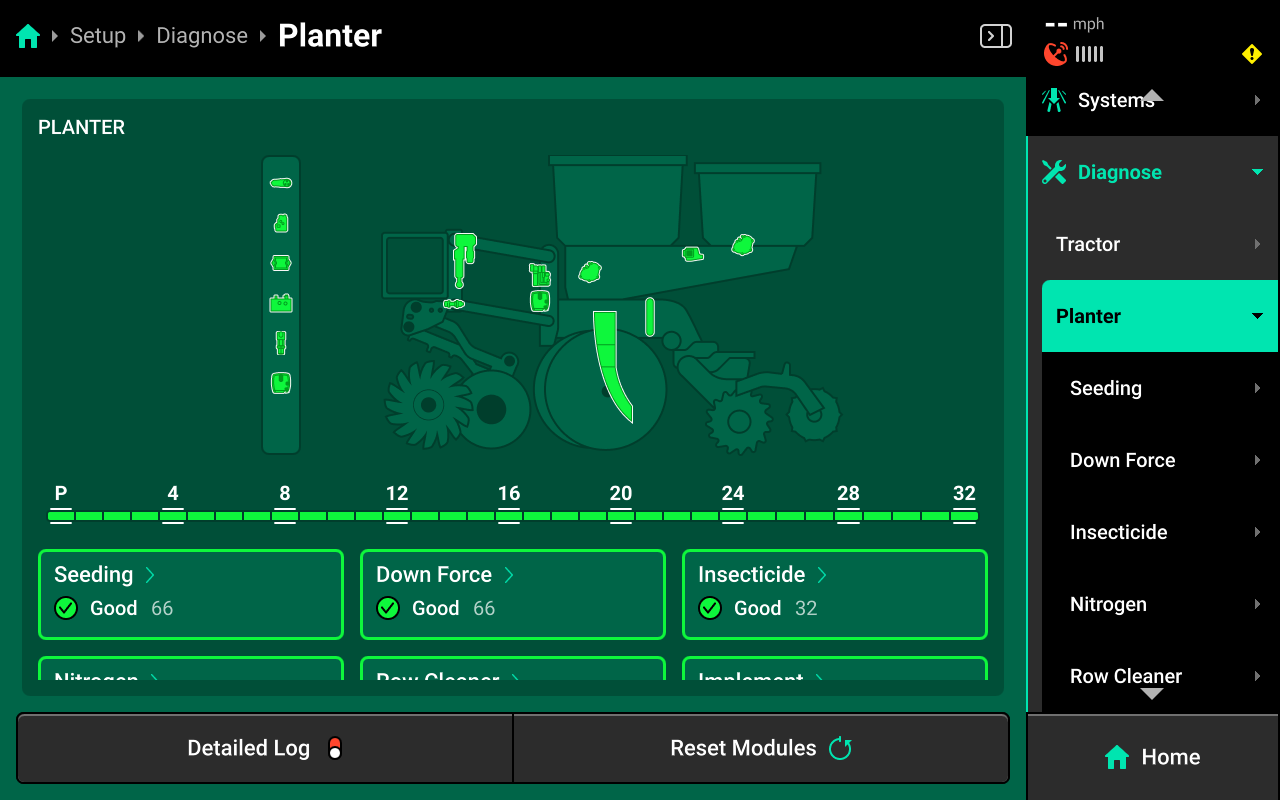 df diagnose home screen