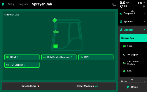 Diagnose Sprayer Cab