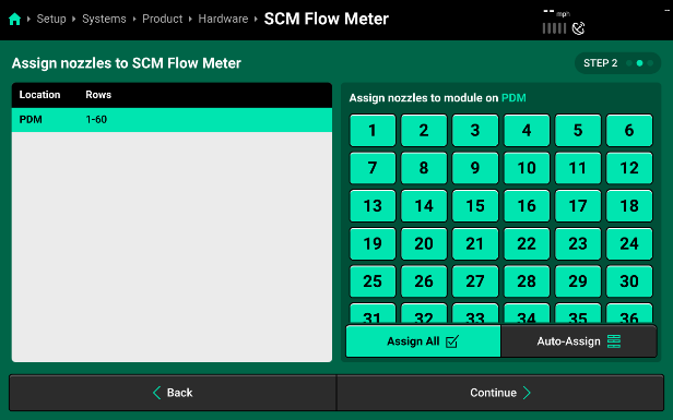 Flow Meter Assigned Rows